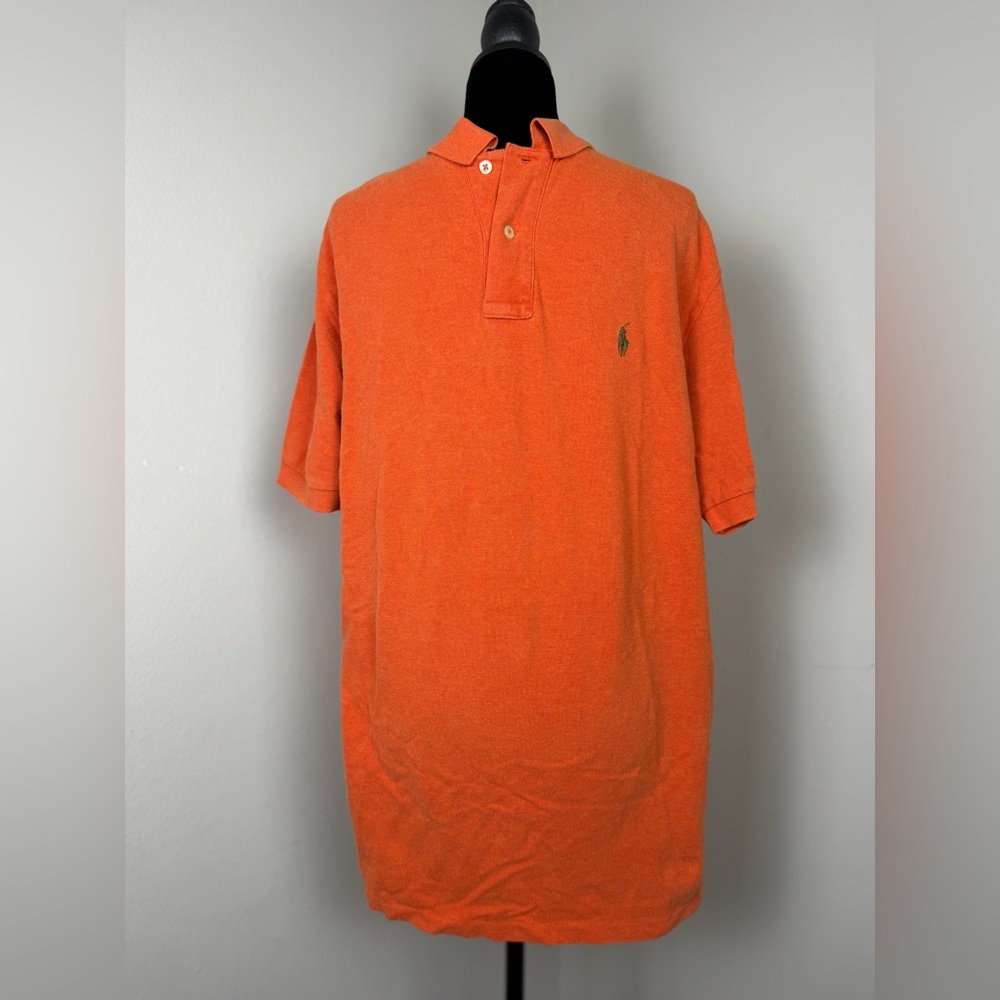 Polo Ralph Lauren Mens Custom Fit Orange Short Sleeve Polo Shirt Size XL - Picture 10 of 10